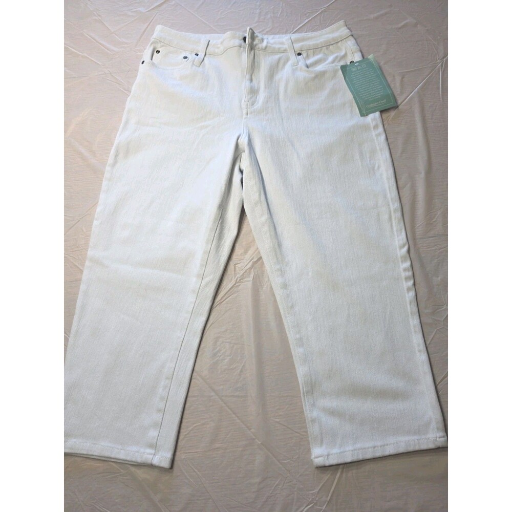 NWT Coldwater Creek Women’s Stretch Size 16 Straight Leg White Capri Jeans